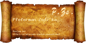 Pfeferman Zsóka névjegykártya
